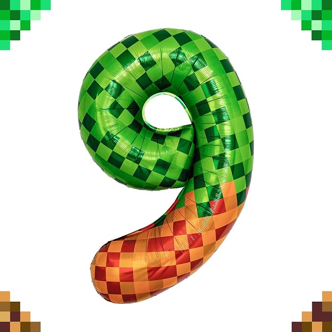 Pixel & TNT Theme 40in Giant Number Balloons - Image 7