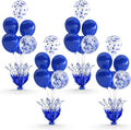 4 Set Royal Blue Table Balloons Foil Spray Centerpiece by Suppromo