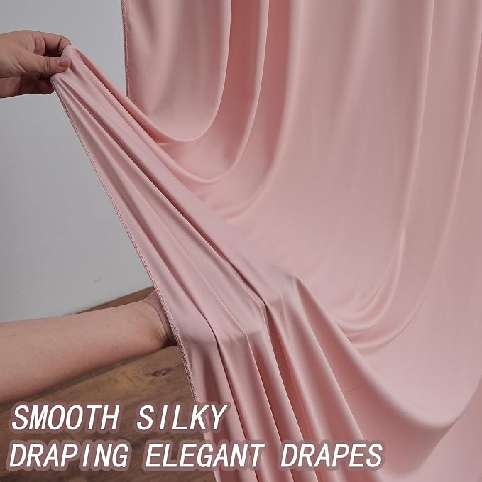 50ft×12ft Wrinkle Free Dusty Pink Backdrop Curtains - Image 3