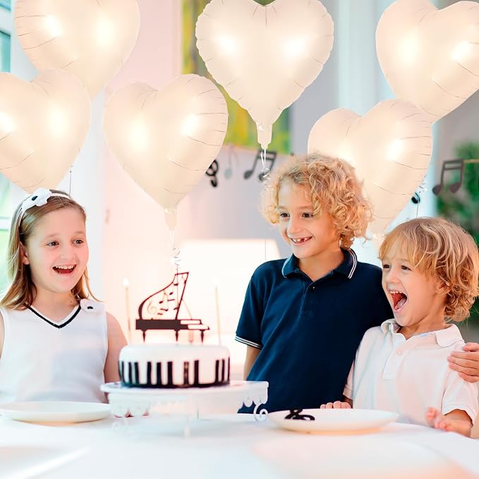12 Pcs Beige Heart Balloons, 18 Inch Heart Foil Balloons Love Balloon Valentine - Image 6