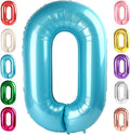 Number 0 Balloon Birthday Decorations, 40In Pearl Blue Balloons by Mluchee