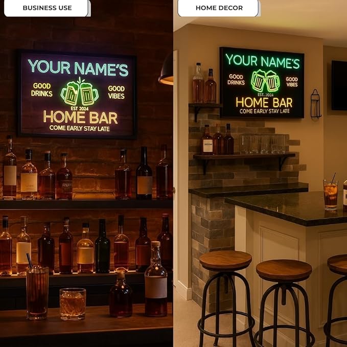 BBQ Neon Sign Custom Bar and Grill Sign Patio LED Lights Personalized Backyard Bar Signs for Men Outdoor Lighted Patio Acrylic Table Grilling Kitchen Home Garden Wall Decor