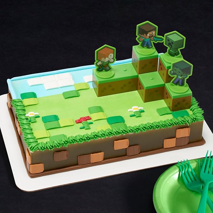 DecoSet® Mobs Beware Minecraft Cake Topper, 6-Piece Stackable Cake Decoration - Image 6