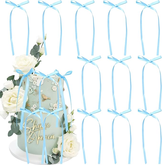 Ephlyn 30Pcs Bow Cupcake Toppers Valentine's Bowknot Ribbons Coquette Bow High by Ephlyn