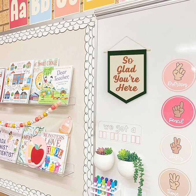 Vintage Welcome Sign for Classroom, Welcome Sign for Front Door, So Glad You're - Image 2