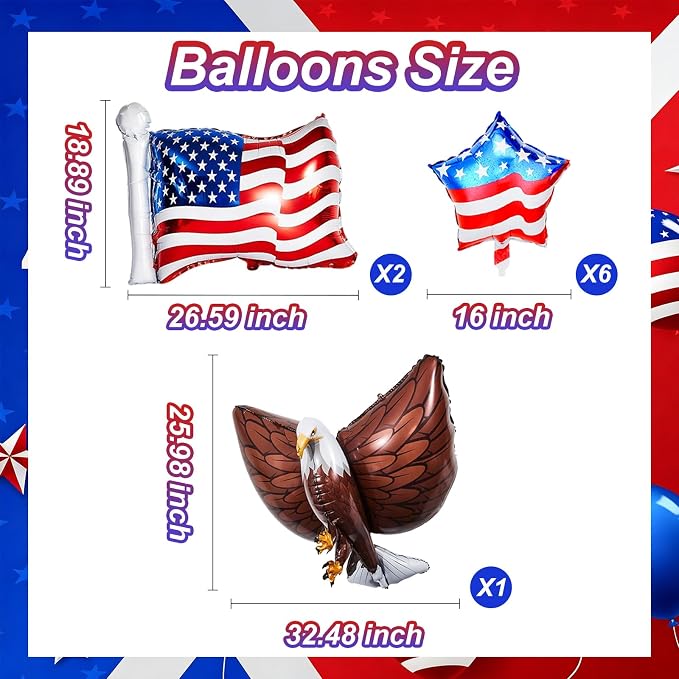 4th of July Patriotic Balloons Set - Image 2