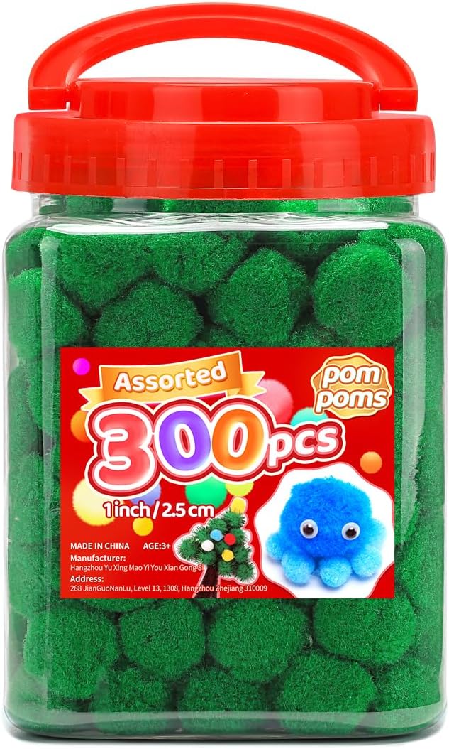 Iooleem Green Pom Poms, Pom Poms by IOOLEEM