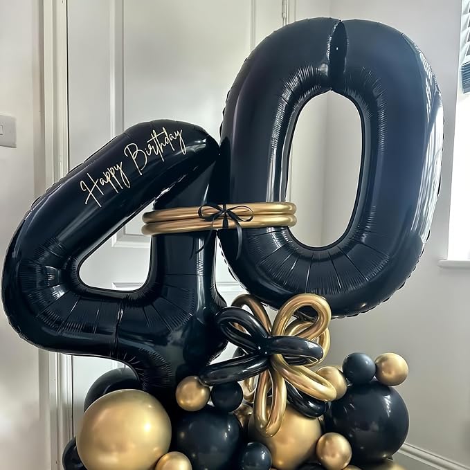 Black 8 Balloon Number, 40 Inch Number 8 Balloon Large Black 8 Foil Mylar - Image 7