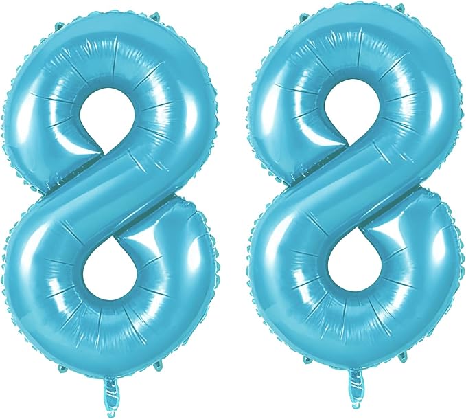 Number 88 Balloons for 88th Birthday Party Decorations, 0-100 Large No.88 by Joycard