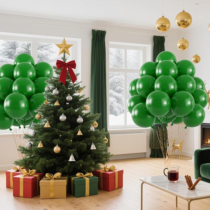 50pcs Dark Green Balloons, Helium 12inch Emerald Green Party Balloons - Image 3