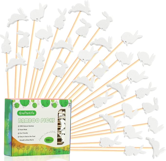 Easter Rabbit Cocktail Picks Fruit Dessert Sticks Sandwich Food Toothpicks by Crafterlife