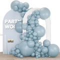 PartyWoo Dusty Blue Balloons 127 pcs Different Sizes of 36 18 12 10 5 Inch Boho by PartyWoo