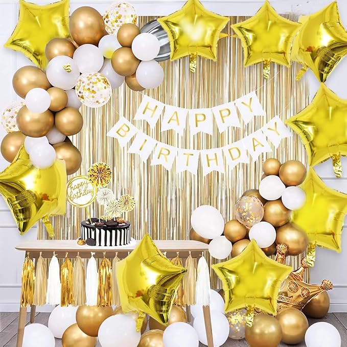 TONIFUL 30 Pcs Star Shaped Balloons 18 Inch Large Gold Foil Balloons | Big - Image 3