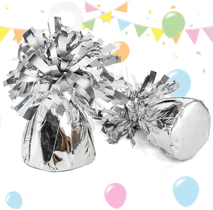 Frcctre 24 Pack Balloon Weights Metallic Silver Anchors Balloon Holder Foil - Image 8