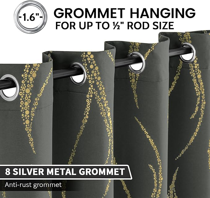 Yakamok Dark Grey Blackout Curtains - Image 3