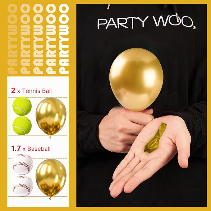 PartyWoo Metallic Gold Balloons 50pcs Chrome Gold Color 5 Inch | Balloons - Image 3
