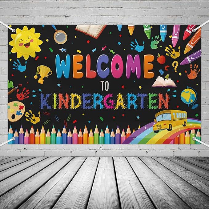 MEHOFOND Welcome to Kindergarten Banner Back to School Kids Classroom Party - Image 5