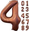 40 Inch Coffee Brown Number 4 Balloon Large Size Jumbo Digit Mylar Foil Retro by Lovoir