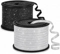 BEISHIDA 2 Rolls White and Black Glitter Ribbon Curling Crimped, Glitter Ribbon by Beishida