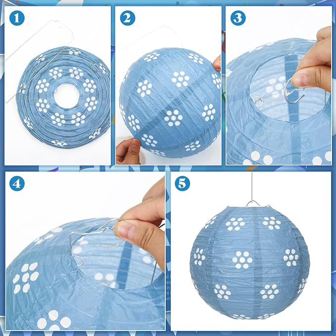 Baquler 12 Pcs Cielito Lindo Hanging Lanterns Party Decorations, 8 Inch Round - Image 3