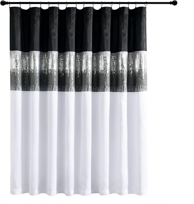 Lush Decor Night Sky Window Curtain Panel, Single 100"W x 84"L Black & White - Image 8