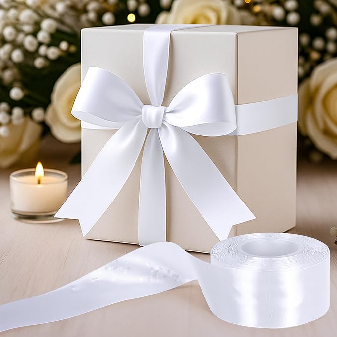 1 1/2In 30Yards Polyester White Ribbons - Image 5