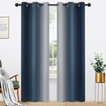 Yakamok Ombre Curtains Navy Blue and Greyish White by Yakamok