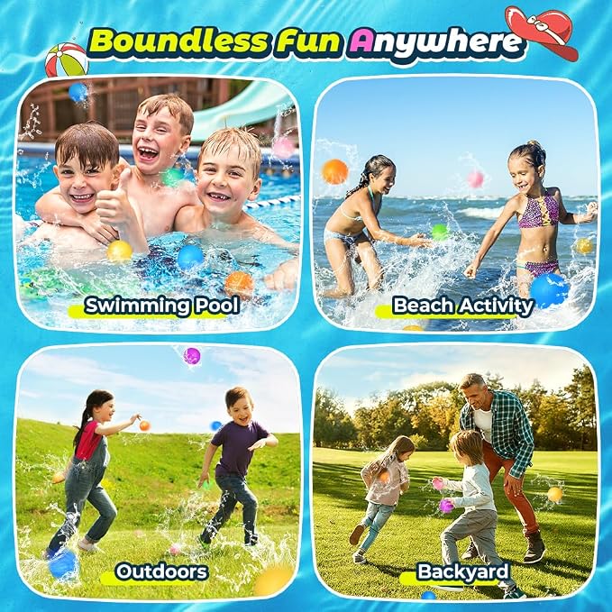 16Pcs Reusable Water Balloons for Kids, Pool Beach Water Toys for Boys and Girls - Image 6
