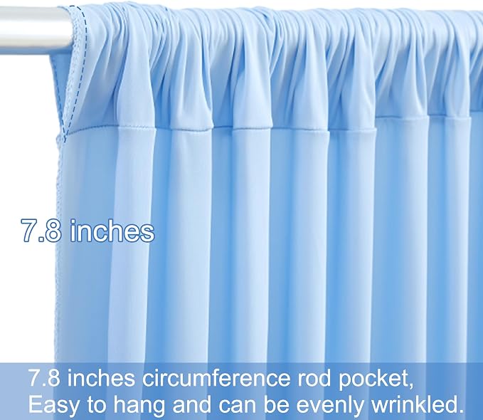 8 Panels Baby Blue Backdrop Curtains - Image 6