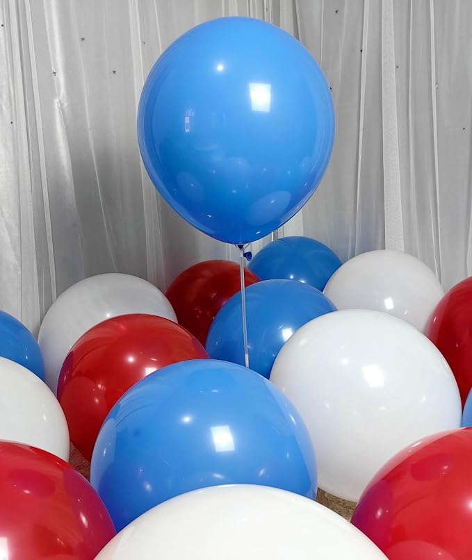 90 Pack Red White Blue Balloons 18 Inch Latex Party Balloon in Bulk - Image 4
