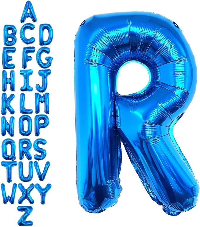 40 Inch Blue Letter R Balloons, DIY Phrase Foil Alphabet Letter R Balloons DIY by LHOAVWE