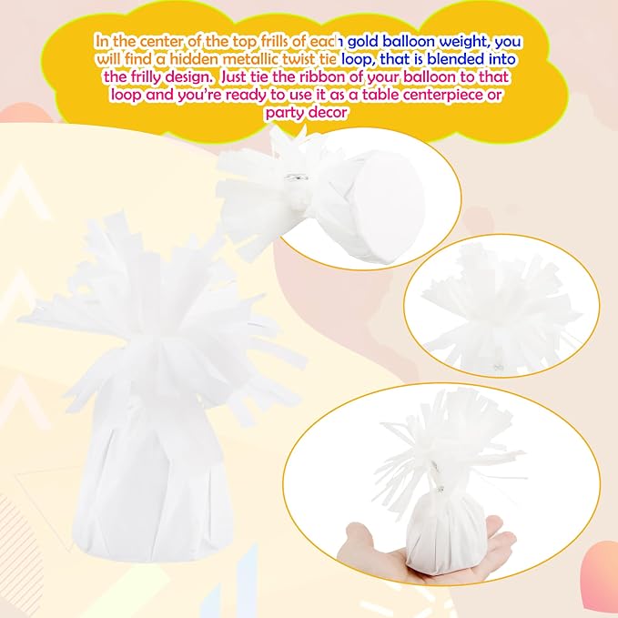 30 Pack 4.7 Inch Balloon Weights 170g Metallic Wrapped Balloon Anchors Weights - Image 3