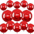 13pcs Red 4D Balloons 22" 18" 10" 4D Red Ball Balloon Red Metallic Foil by Unknown