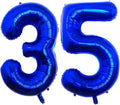 Navy Blue 35 Number Balloons, 40 Inch Giant Number 35 Balloons Foil Mylar by Lovoir