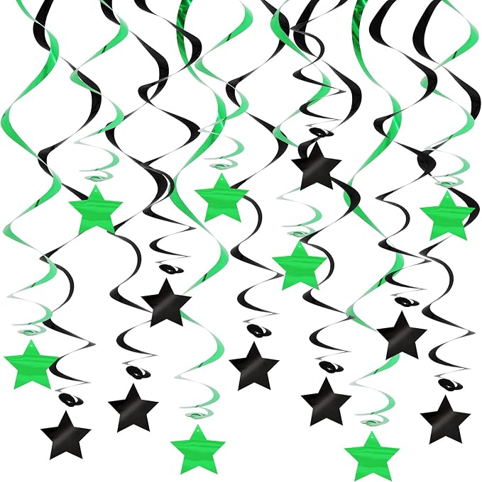 BEISHIDA Green Black Silver Stars Hanging Swirls Graduation Hanging Ornament by Beishida