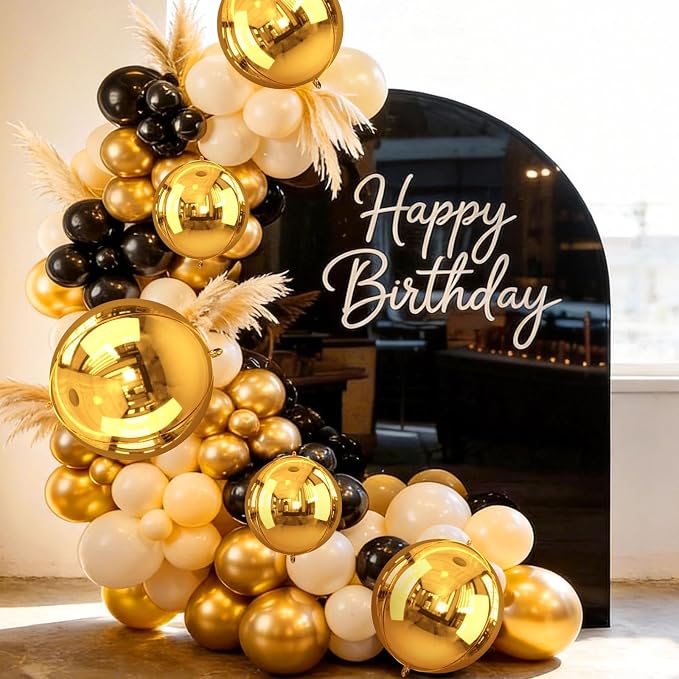 10Pcs Gold Round Foil Balloons, Metallic Gold Foil Baloon - Image 6