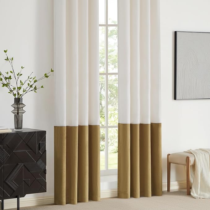 BULBUL Luxury Cream Gold Curtains 90 inches - Image 4