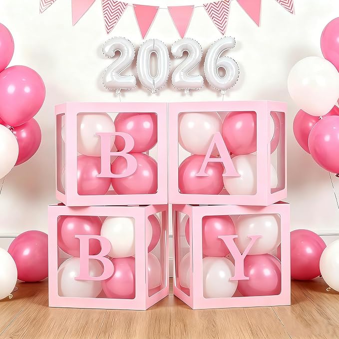Lovelite Pink Baby Boxes with Letters by Lovelite