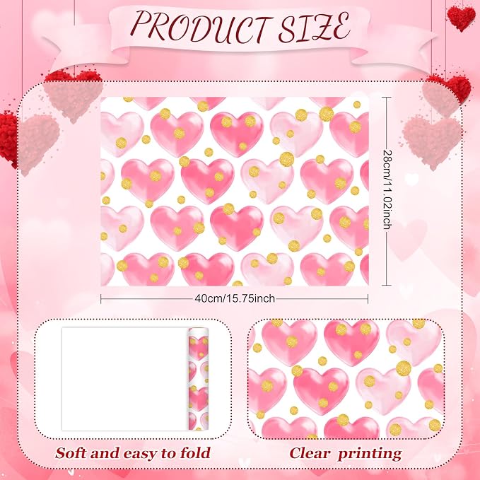 Sweet Hearts Valentine's Day Placemats, Wedding Party Dinner Romantic Dining - Image 2