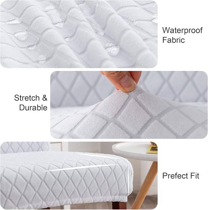 Waterproof Dining Room Chair Covers Set of 6 Slipcovers - Image 3