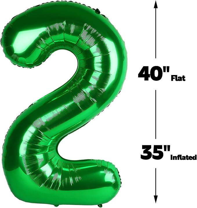 40 Inch Green Large Number 24 42 Birthday Balloon, Giant Number 24 42 Balloons - Image 2