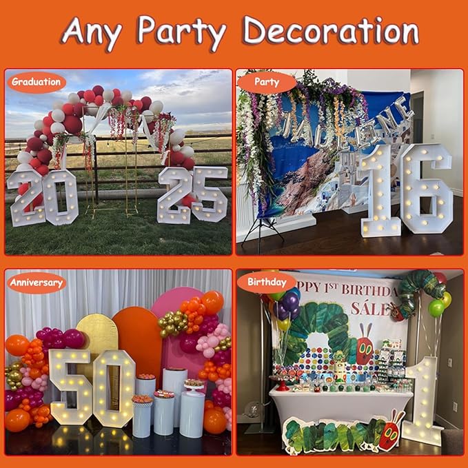 3FT Light Up Numbers Letters, Marquee Light Up Letters, Giant Mosaic Balloon - Image 6