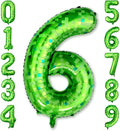 40 Inch Green Pixel Number 6 Balloon, Lime Green Large Foil Number Balloon 6th by Unknown