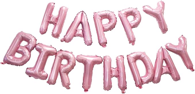 Metallic Pink Happy Birthdays Banner by GREATRIL