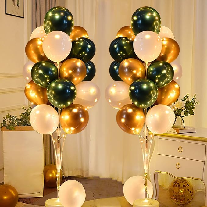 Cicicooie 2 Set Green and White Centerpieces Balloon Holder Decoration Balloon by Cicicooie