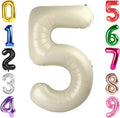 40 Inch Cream Number 5 Balloon Birthday Party Decorations by Hadoife