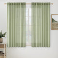 MIULEE Sage Green Linen Curtains 52x63 Inch Length 2 Panels by MIULEE