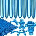 LXZFCRG 260 Long Balloons, Shiny Metallic Blue Latex Twisting Balloon by LXZFCRG