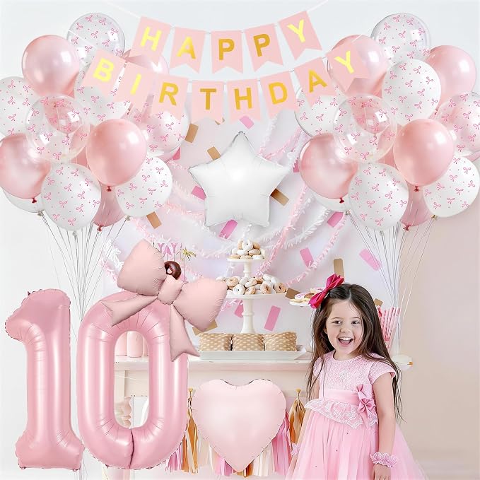 10th Pink Bow Party Decorations - Image 5