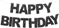 BEISHIDA Pre-Strung Glitter Black Happy Birthday Banner Party Sign Decor | NO by Beishida